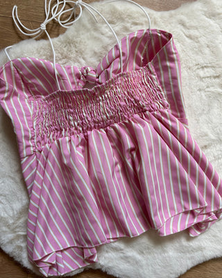 Top rosa con coppe push up