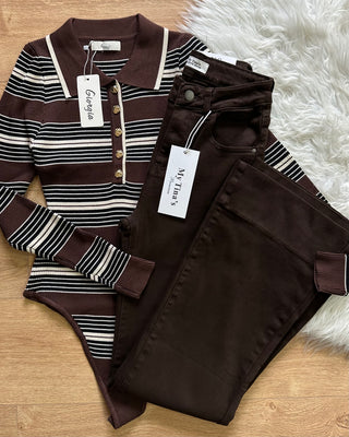 Jeans zampa cioccolato