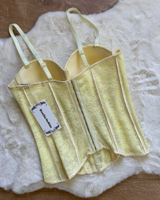 Corpetto bustier in pizzo giallo