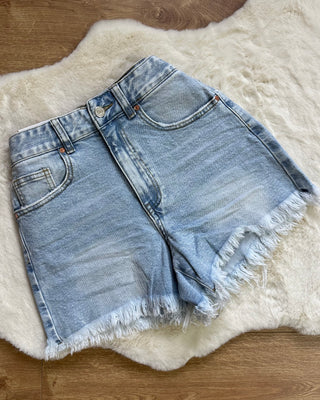 Short basic jeans lavaggio chiaro