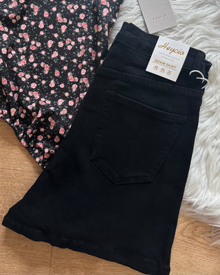 Panta gonna in denim nero