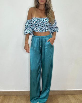 Top crop floreale