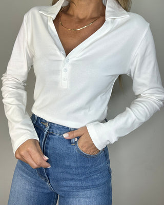 Polo basic bianca 95% cotone