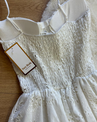Abito sangallo 100% cotone con short interno