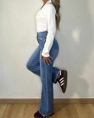 Jeans wide leg blue