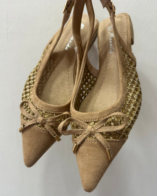 Slingback Intrecciate camel