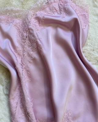 Canotta satin asimmetrica con pizzo 3 colori