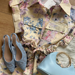 Tuta camicia paris con stampa floreale