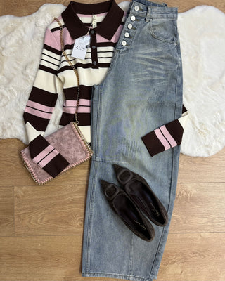 Baggy jeans con bottoni esterni