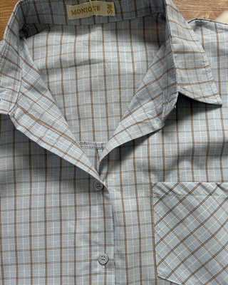 Camicia Monique 65% cotone azzurro polvere