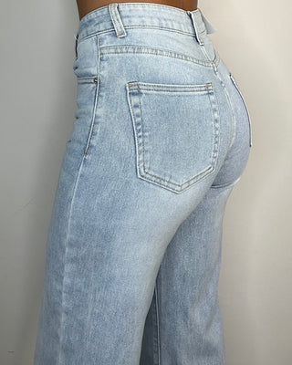 Jeans Wide Leg Raw Cut