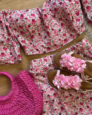 Borsa intrecciata fucsia