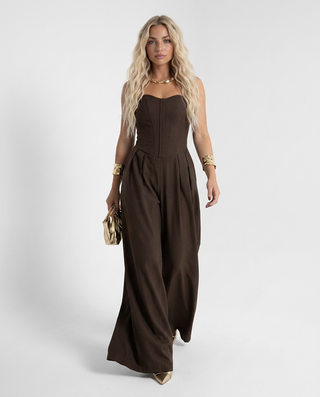 Jumpsuit bustier cioccolato