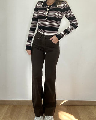 Jeans zampa cioccolato