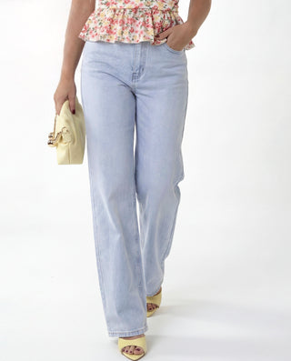 Jeans wide leg lavaggio chiaro