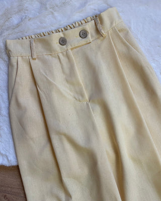 Pantalone 55% lino giallo