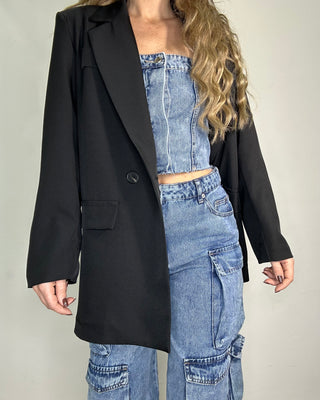 Giacca doppio petto nera