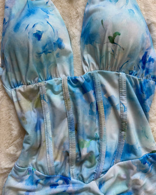 Abitino floreale azzurro