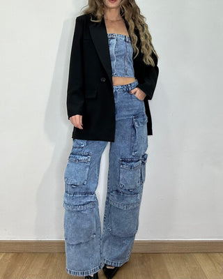 Giacca doppio petto nera