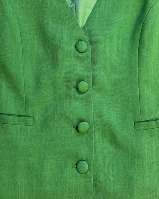 Coordinato verde con gilet e short 30% lino