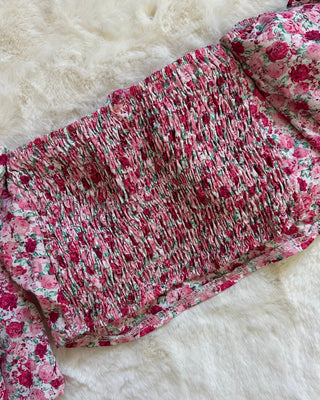 Cordset 2 pezzi floreale rosa