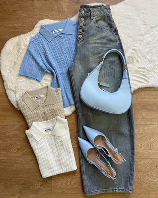 Baggy jeans con bottoni esterni