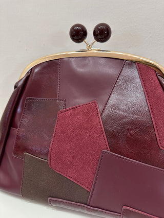 Borsa Clutch Patchwork Bordeaux