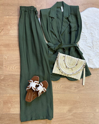 Coordinato gilet e pantalone verde militare