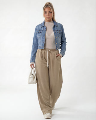 Giubbotto crop in denim