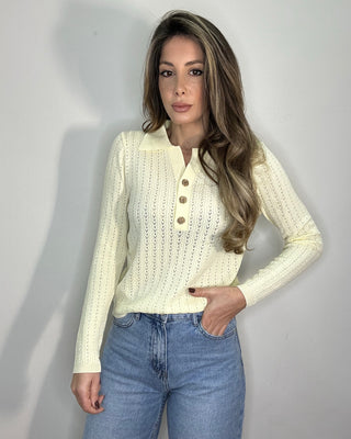 Maglioncino polo Monique Paris traforato