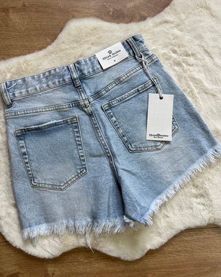 Short basic jeans lavaggio chiaro