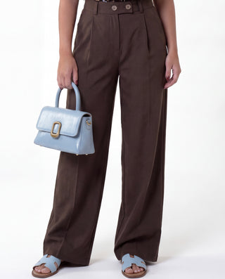 Pantalone 55% lino cioccolato