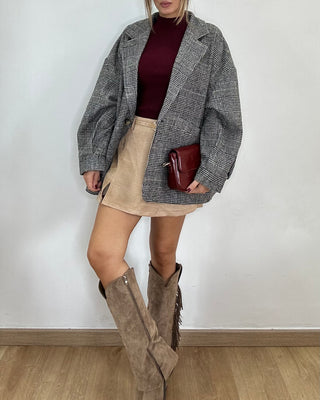 Short Paris camel con cintura e culotte interna