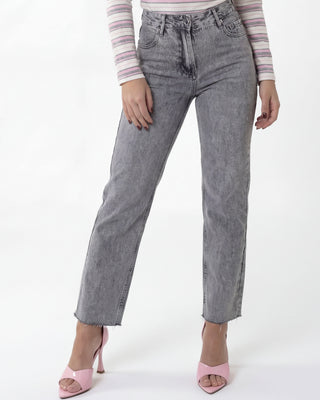 Mom jeans grigio