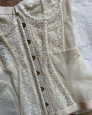 Corpetto bustier arancione e avorio