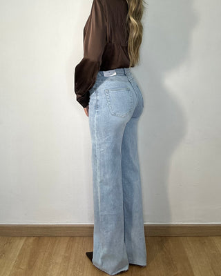 Jeans Wide Leg Raw Cut