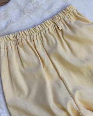 Pantalone 55% lino giallo
