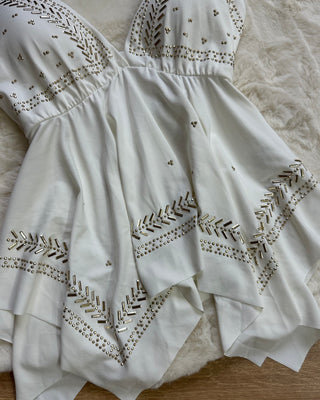 Top bianco luxury oro