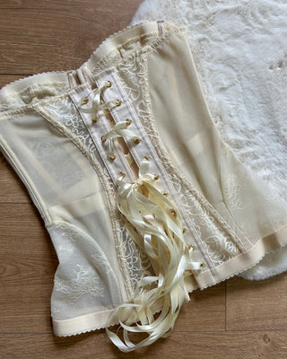 Corpetto bustier arancione e avorio