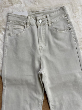 Jeans wide leg avorio