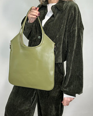 Shoulder Bag Olive – Con Mini Pouch