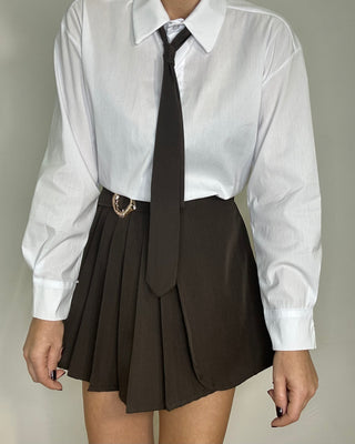 Panta gonna plissè cacao