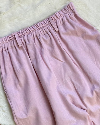 Pantalone 55% lino rosa