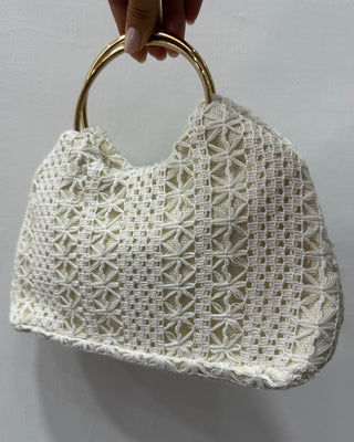 Borsa crochet con manico gold