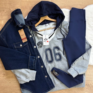 Leggings termici Effetto Seconda Pelle blu navy