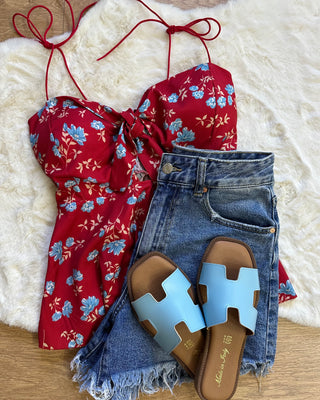Short basic blu jeans