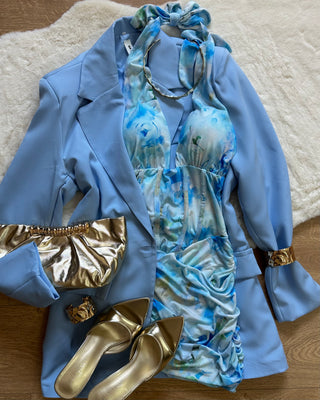 Blazer basic azzurro
