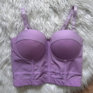 Corsetto push up lilla e albicocca