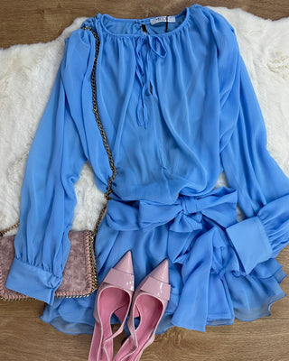 Abito chiffon azzurro