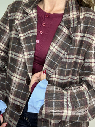 Oversize Checkered Blazer